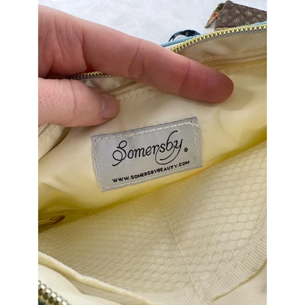 Vera Bradley Somersby QALO Mixed Accessory Lot Cosmetic Bags ID Lanyard 7pc
